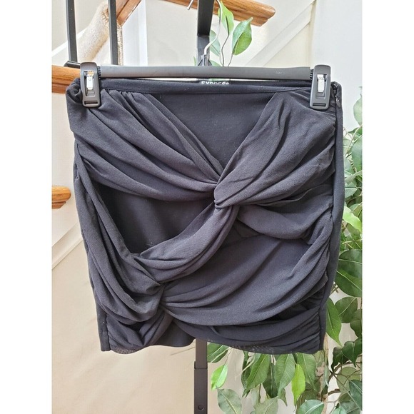 Express Mesh Wrap Twist Front Goth Bodycon Mini Skirt Size 6 - Picture 2 of 11